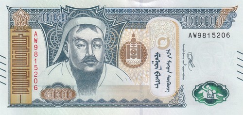 Mongolie 1000 tugrik - tugrik,