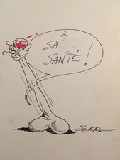 CLAUDE SERRE 1938-1998 DESSIN ORIGINAL Unique Humour Erotisme BD signé