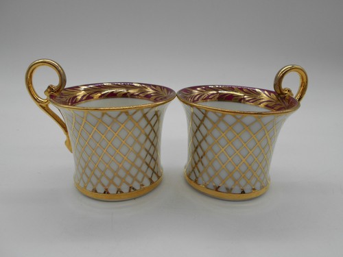 Paire tasse bordeaux or - tasse,
