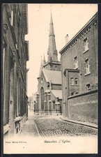 Old postcard Gosselies, L ́eglise 
