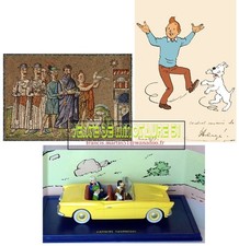 Tintin voiture Atlas N16 - Décapotable jaune - L'affaire+ Kdo 1 affiche au choix