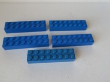 LEGO REF: 3007 - BLUE BRICK 2x8 / BLUE BRICK X 5