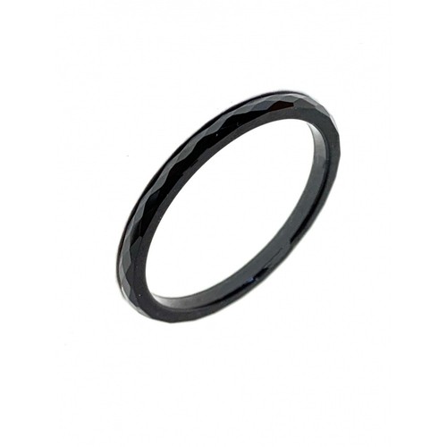 Bague céramique noire - , à