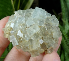 Cubes Fluorite bleuté Argentolle 4x3cm France collection ancienne reiki bleu