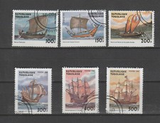 thv série de  6 navires  bateaux voiliers du Togo  1999   oblitéré