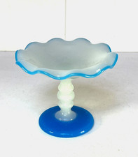 BLUE and WHITE opaline RING CUP rice paste 19th century