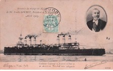 BATEAUX souvenir du voyage en Algerie   M. Emile LOUBET  Coiseur Cuirassé Jea