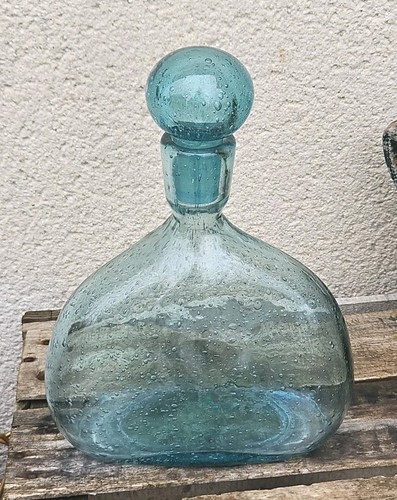 Ancienne carafe verre bullé - ,