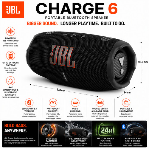 Portable jbl charge - portable, 6