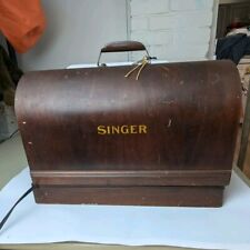 VTG 1930s Singer Sewing Machine Black With Wood Case AE520425 UNTESTED AS IS