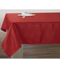 NAPPE ANTI-TACHES lurex NOEL RECTANGLE ROUGE -  GRIS - CREME -