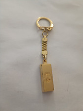 Vintage 70' GOLD BAR Style Keychain with Coat of Arms to Identify Keychain