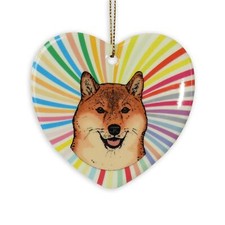 Ornement cœur shiba inu - en,