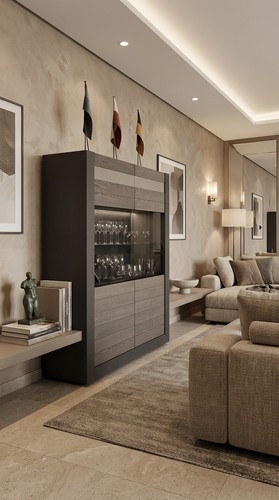 Buffet vitrine bar bois - vitrine/bar, et