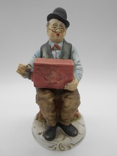 STUNNING MAN WITH MUSIC BOX COOKIE / GERMAN PORCELAIN FIGURINE