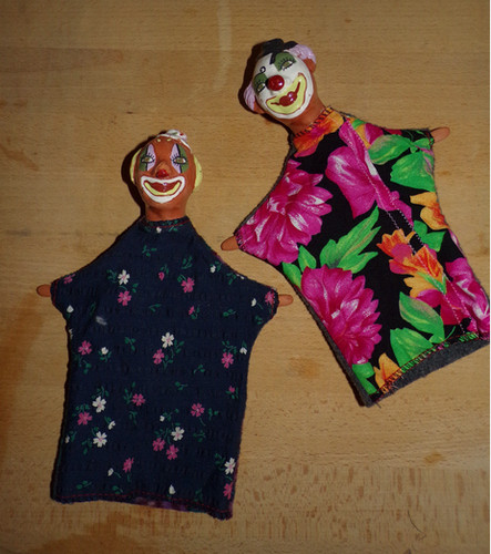 Marionnettes ancienne clown - marionnettes,