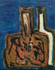 Tableau Peinture Moderne Composition Forme Libre Apres Guerre XXe