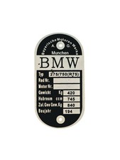 Plaque Bouclier BMW R 75 275/750 R75 Armée Allemande Ww 2 2.WK s7 Moto Krad