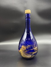 Bouteille en verre bleu cobalt