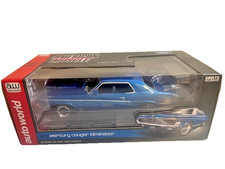 NIB! AUTO WORLD AMERICAN MUSCLE BLUE FORD MERCURY COUGAR ELIMINATOR 1:18 #1662