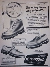 1952 PRESS AD SHOES LE TRAPPEUR V 316 SILLANS ISÈRE -ADVERTISING