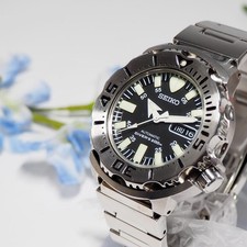 Montre automatique Seiko noire Monster Diver pour homme H403 200M en acier in...