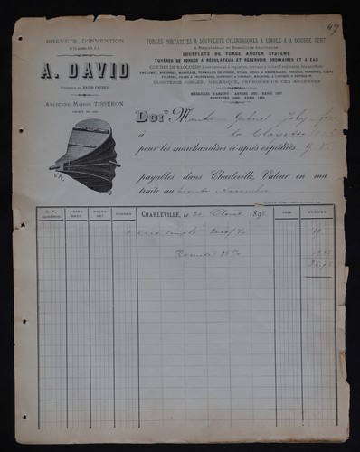 Facture 1895 charleville - facture,