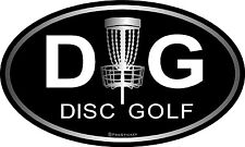 Autocollant golf disque 2907 ProSticker (un) 3" x 5" - chaîne fumeur frisbee noir euro
