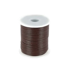 Lacet en cuir Rond - Diamètre 2mm CHOCOLAT 1 mètre de lacet