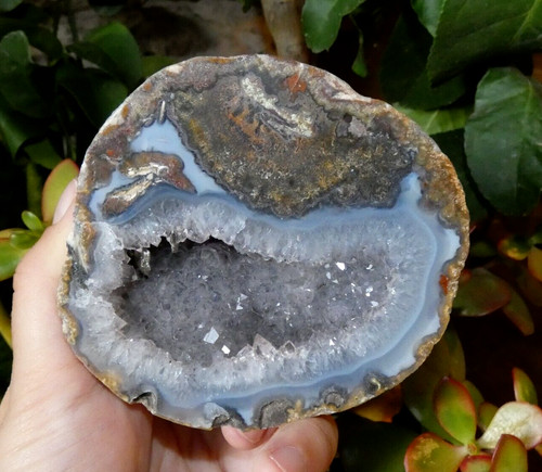Géode quartz agate bleu - quartz,