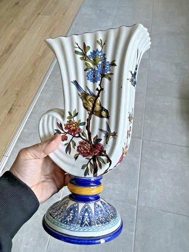 Vase faience gien - vase, décor