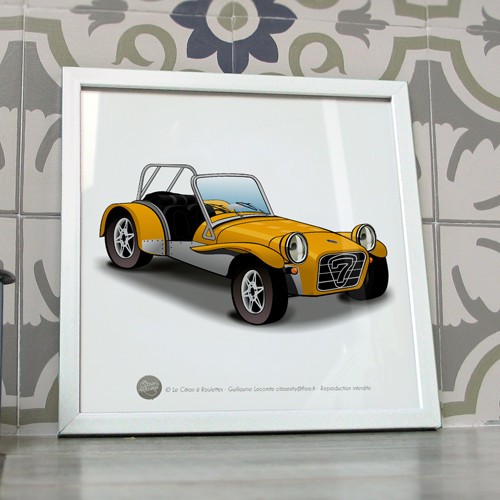 Poster lotus seven - poster, jaune