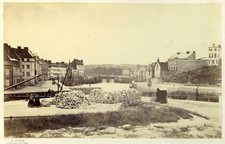 St-Valéry-en-Caux. Vue du port par Emile Opsor, circa 1865. Pavés pour travaux.
