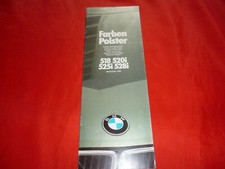 1981 BMW 5 SERIES E28 518 520i 525i 528i Colours Upholstery Colour Chart Brochure