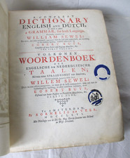 Antique Livre 1766 Dictionnaire English And Dutch Amsterdam Pays-Bas De Veer