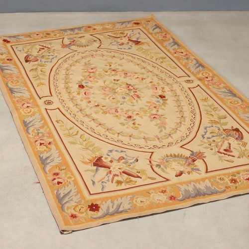 Tapis aubusson ancien coton - tapis,
