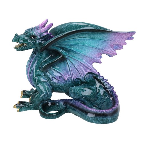 Dragon bleu couché résine