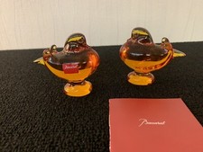 2 Orange Mandarin Baccarat Crystal Ducks (Price Per Piece)
