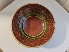 plat profond / saladier   céramique grès  vernissé décor main signé 