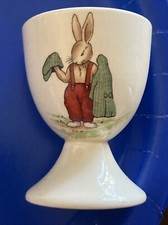 Royal Doulton Bunnykins Footed Egg Cup ~Peter Rabbit 2 1/2”Signed