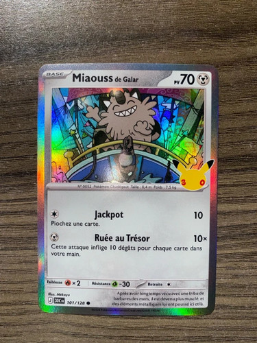 Carte pokémon miaous galar - carte, de