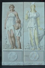 Antique Venus Juno Wallpaper Screen Marble Decor Olympus Delicourt 19th UK