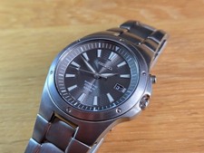 Seiko Men's Kinetic Titanium Watch 5M62-0BS0  New Capacitor & Crystal  - Used.