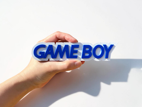 Plaque logo gameboy - plaque, 3d