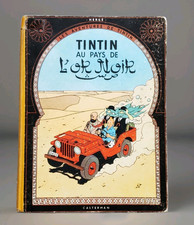 🇫🇷 📚 Tintin – Au pays de l’or noir- 1961 – 2ᵉ plat B30 – Dos toilé jaune N°20