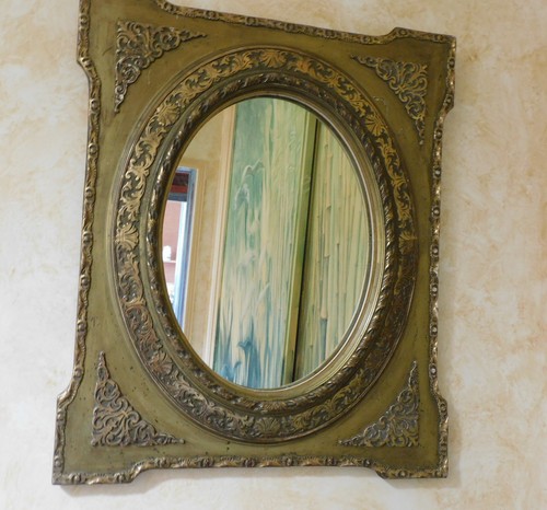 Ancien miroir mural bois - miroir, en