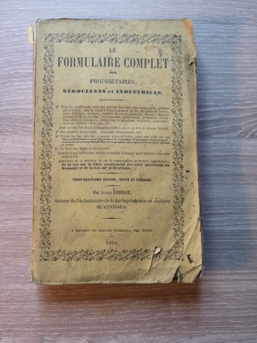 Livre ancien 1860 formulaire - livre,