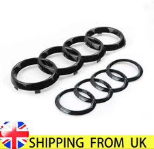 Audi Q7 2016+ Gloss Black Badges GRILLE/BOOT Front 315 mm Rear 230mm set of 2