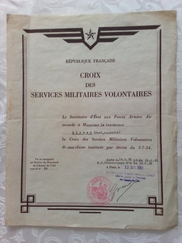 Diplôme croix des services - diplôme,