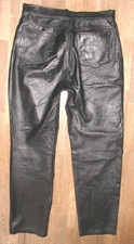 D'Homme Jean en Cuir/ Pantalon Cuir Noir Lisse Env. W34/L31 48-50